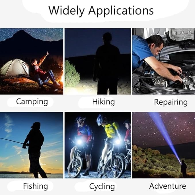 Picture of NEW RECHARGEABLE LED TORCH LIGHT, WATERPROOF STRONG LED FLASHLIGHT WITH POWER BANK- Multicolor