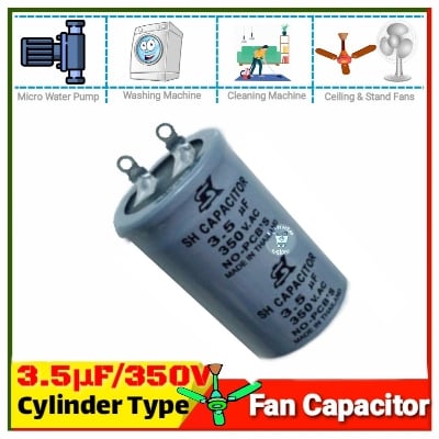 Picture of Capacitor 3.5 uF 350V AC Start Run Capacitor for Fan, micro water pump, cleaning machine Capacitor-3.5uF