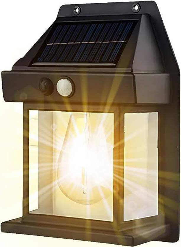 Picture of GIGALUMI Solar Wall Lights Outdoor, Dusk to Dawn Motion Sensor Lights Waterproof, Pack Motion Sensor Solar Porch Lights with  Modes, for Patio, Garage, Shed- Multicolor