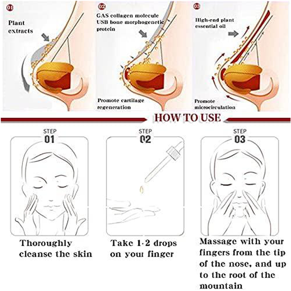 Picture of ROEDAX Beautiful Nose Essential Oil- Rhinoplasty Heightening Nasal Bone Straightening Nose Firming and Lifting Nose Bridge Nasal Bone Remodeling Massage Essence 30ml- Multicolor