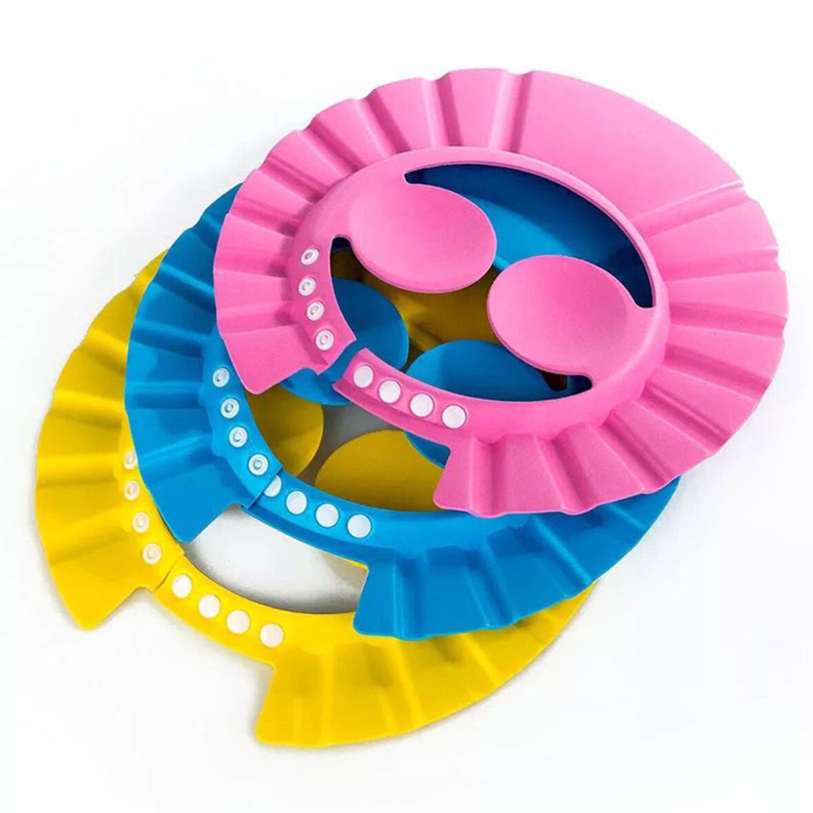 Picture of Baby Shower Cap Hat Soft Adjustable Bath Head Cap Visor for Washing Hair Safe Shampoo Shower Bathing Protection Head Eye Ear,Shampoo Caps for Toddler,Baby,Kids,Children,Makes the Bath More Fun- Multicolor