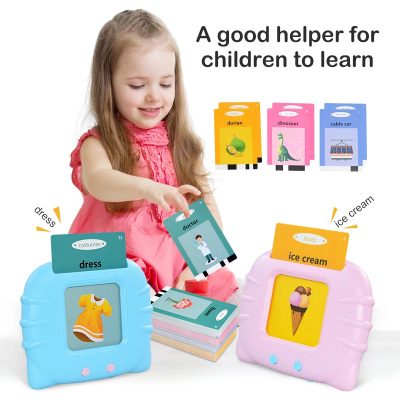 Picture of Talking Flash Cards, Montessori Learning Toy for Toddler, Autism Sensory Product Speech Therapy Toys, Preschool Kindergarten Educational Toy Sight Words- Multicolor