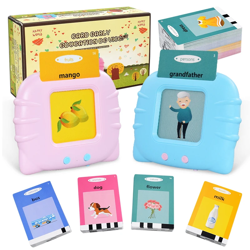 Picture of Talking Flash Cards, Montessori Learning Toy for Toddler, Autism Sensory Product Speech Therapy Toys, Preschool Kindergarten Educational Toy Sight Words- Multicolor