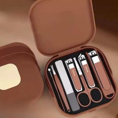 Picture of Nail Cutter 7 in 1 Nail Clippers Set, 7pcs Manicure & Pedicure Tools, Stainless Steel Nail Cutter Kit- Multicolor