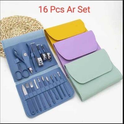 Picture of 16 Pcs Set Manicure Tool Set Pedicure Manicure,16pcs ar nail cutter set- Multicolor