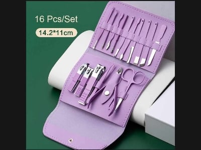 Picture of 16 Pcs Set Manicure Tool Set Pedicure Manicure,16pcs ar nail cutter set- Multicolor