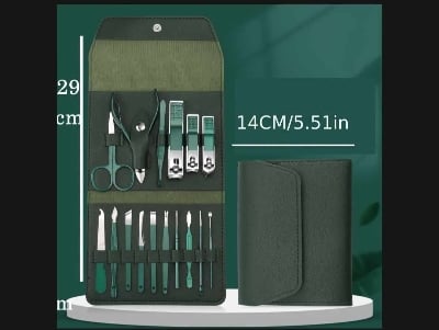 Picture of 16 Pcs Set Manicure Tool Set Pedicure Manicure,16pcs ar nail cutter set- Multicolor