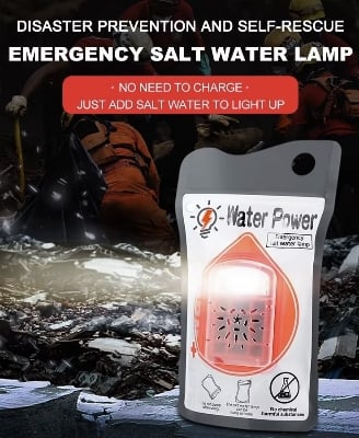 Picture of weilaike Salt Water Lamp, 3 LED Lamp,Outdoor Lights, No Battery Emergency Lamp, Suitable for Outdoor Activities, Night Fishing, Camping, Sustainable Use for 120 Hours(1 Pcs)- Multicolor