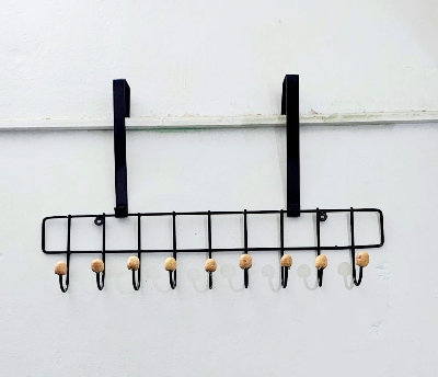 Picture of Door Hanger space saver,New Styllish Over The Door 10-Hook Hanger, Home Decoration, Cloth Hanger.- Multicolor