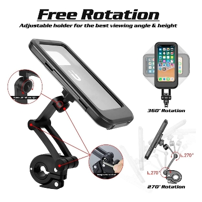 Picture of Mobile Phone Holder For Bike Cycle free rotation travel mobile holder- Multicolor