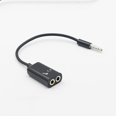 Picture of 3.5mm 1 to 2 Earphone Microphone Adapter Cable Converter Cable for Earphone Headphone Audio Cable-Multicolor