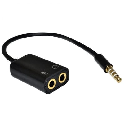 Picture of 3.5mm 1 to 2 Earphone Microphone Adapter Cable Converter Cable for Earphone Headphone Audio Cable-Multicolor