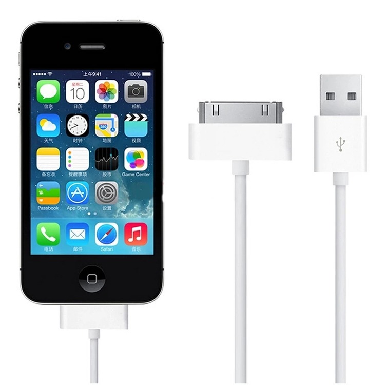Picture of iPhone 4S Charger Cable, 30-Pin USB Charging & Data Sync Cord Compatible with iPhone 4/4S, iPad 2/3, iPod Classic/Nano/Touch – Durable USB Cable for Apple 30-Pin Devices-Multicolor