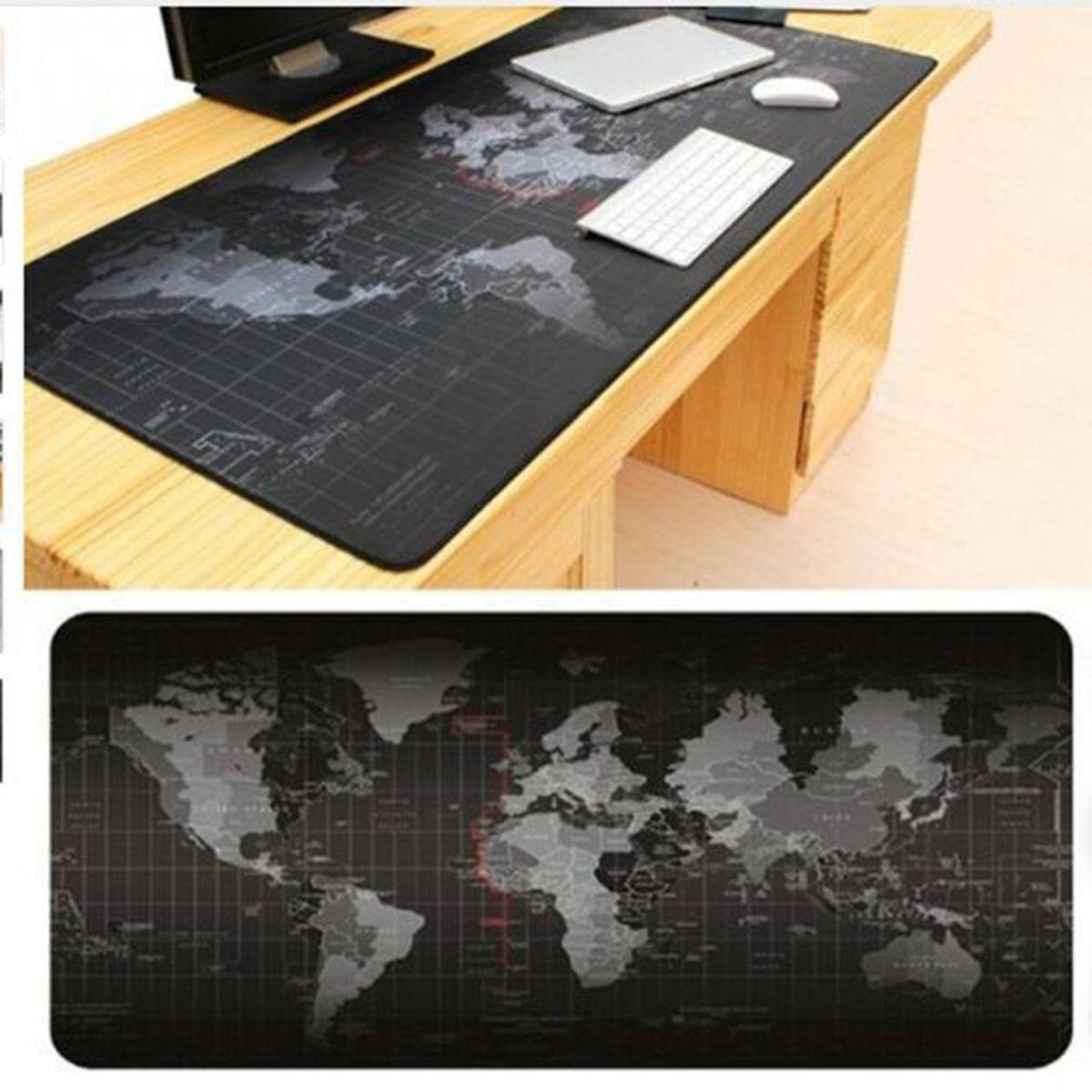 Picture of Large Gaming Mouse Pad, Waterproof Extra Large Big Mouse Pad with Stitched Edge, Non-Slip Black Computer Long Mousepad Desk Mat for Gamer, Office & Home, Black-Multicolor