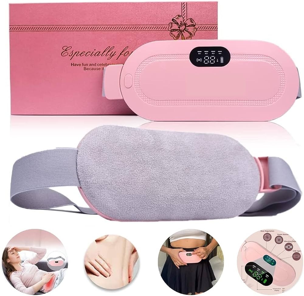 Picture of Women Relieve Period Cramps Heat Belt Curved Heating Massage Pad-Multicolor