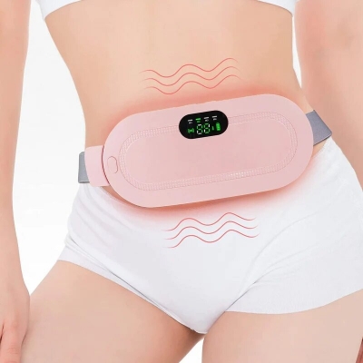 Picture of Women Relieve Period Cramps Heat Belt Curved Heating Massage Pad-Multicolor