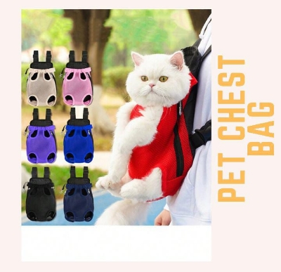Picture of Inspack Dog Backpack Carrier/Cat Carrier, Adjustable Pet Front Carriers Travel Bag for Puppy Medium Dogs, Legs Out, Soft Ventilated Doggie Chest Carry Backpacks for Hiking/Camping-Multicolor