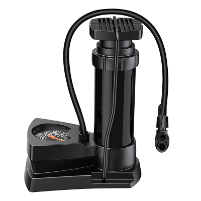Picture of Bicycle Pump Durable Bike Floor Pump Smart Valve Head, Automatically Reversible Presta and Schrader-Multicolor