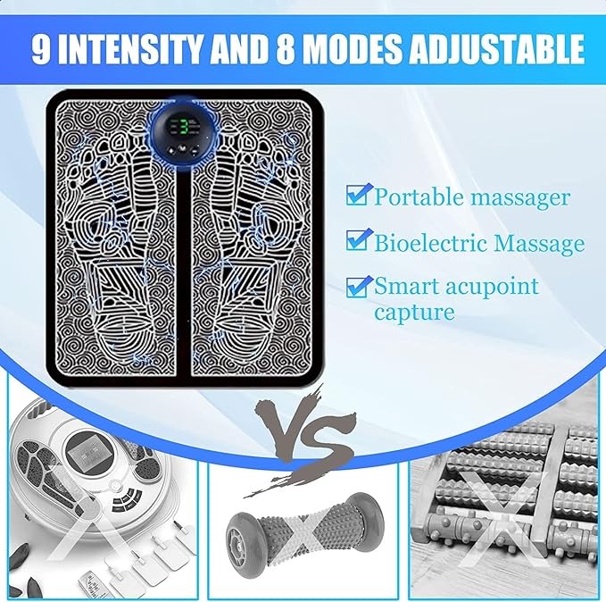 Picture of Rechargeable ( EMS ) FOOT massager mat , Muscle Stimulator, Simulated Massage Therapy for Foot,Hands,Arms,Shoulder,Arthritis Pain and Vericose Veins,Drug-free Pain Relief-Multicolor