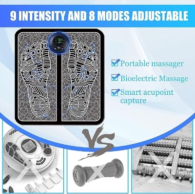 Picture of Rechargeable ( EMS ) FOOT massager mat , Muscle Stimulator, Simulated Massage Therapy for Foot,Hands,Arms,Shoulder,Arthritis Pain and Vericose Veins,Drug-free Pain Relief-Multicolor