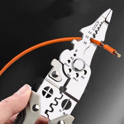 Picture of Premium  Multifunctional Wire Stripper, Crimper & Cable Cutter Pliers – Premium Stainless Steel Electrical Wire Stripping Tool | Professional Electrician’s Choice for Accuracy & Durability Premium Multifunctional Wire Stripper, Crimper & Cable Cutter Plie-Multicolor