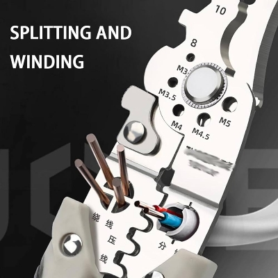 Picture of Premium  Multifunctional Wire Stripper, Crimper & Cable Cutter Pliers – Premium Stainless Steel Electrical Wire Stripping Tool | Professional Electrician’s Choice for Accuracy & Durability Premium Multifunctional Wire Stripper, Crimper & Cable Cutter Plie-Multicolor