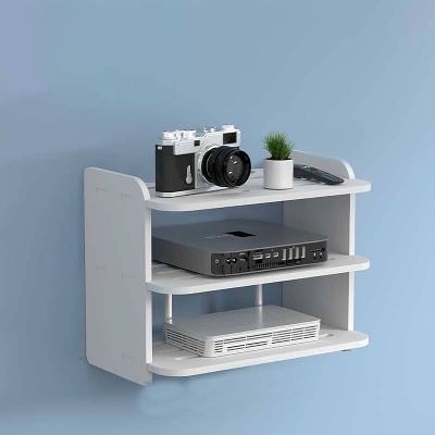 Picture of New Design 3 Layers wall mount wifi router stand/rack size/rack/projector stand/router stand/wifi stand/book self/wall mount self/bathroom self-White