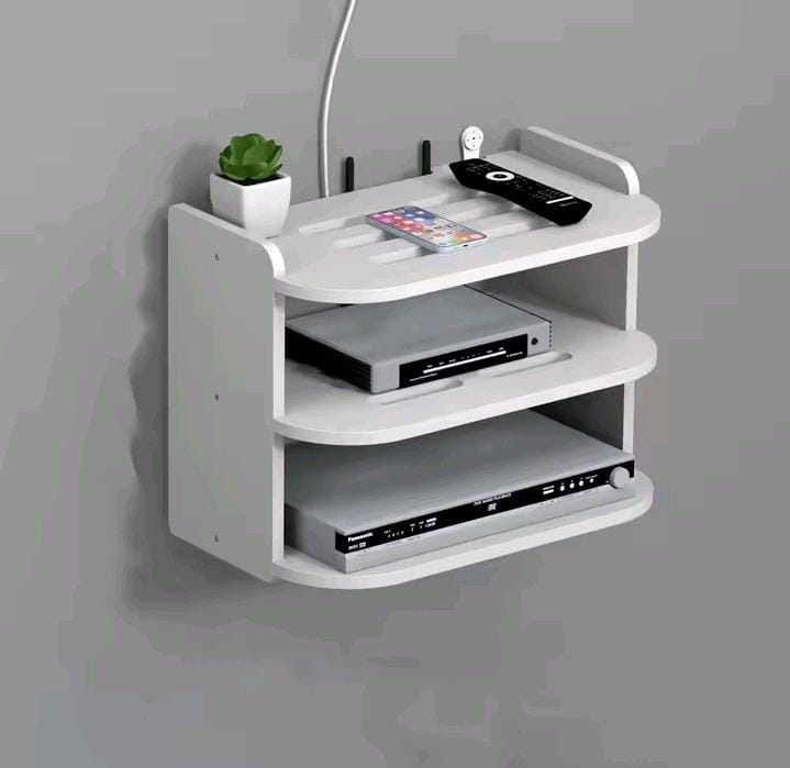 Picture of New Design 3 Layers wall mount wifi router stand/rack size/rack/projector stand/router stand/wifi stand/book self/wall mount self/bathroom self-White