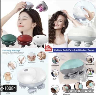 Picture of New Electric Scalp Massager, Portable Head Massager with Kneading 96 Massage Nodes, Handheld Head Scratcher Massager for Stress Relax and Pain Relief, Ideal Gifts for Women, Men-Multicolor