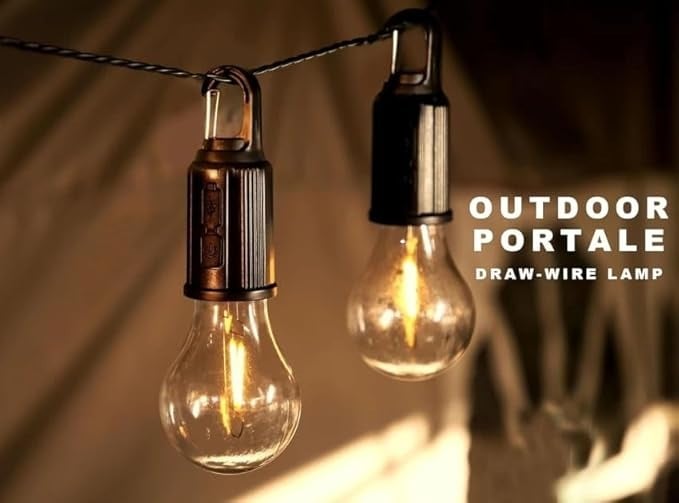 Picture of MODOAO Solar Tent Lights USB Rechargeable Led Camping Lantern ,Outdoor Hanging Light Bulbs with Clip Hook for Camping, Christmas, Decorations, Emergency,Flashlight (1pcs-Multicolor