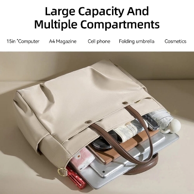 Picture of Waterproof Wear-resistant Handbag for Women, Soft Solid Shoulder Bag-Multicolor