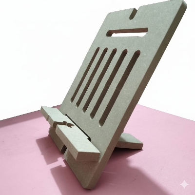Picture of Premium Handmade MDF Wooden Ipad stand  Mobile Stand, Phone Desk Stand Wood for Office & Home, Eco-Friendly, Handmade Wooden Cell Phone Stand, Portable Phone Holder, Gift for Students & Professionals tablet stand-Multicolor