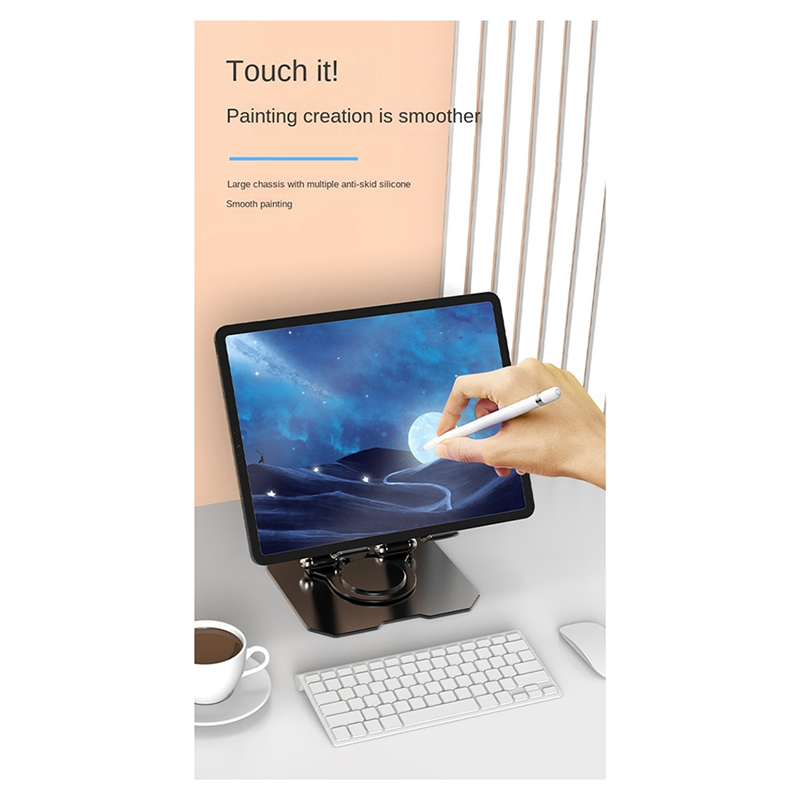 Picture of Steel Metal 360° Rotatable Tablet Stand Adjustable Foldable Desktop Stand Holder For Ipad Pro/Air/Min Laptop Tablet-Multicolor