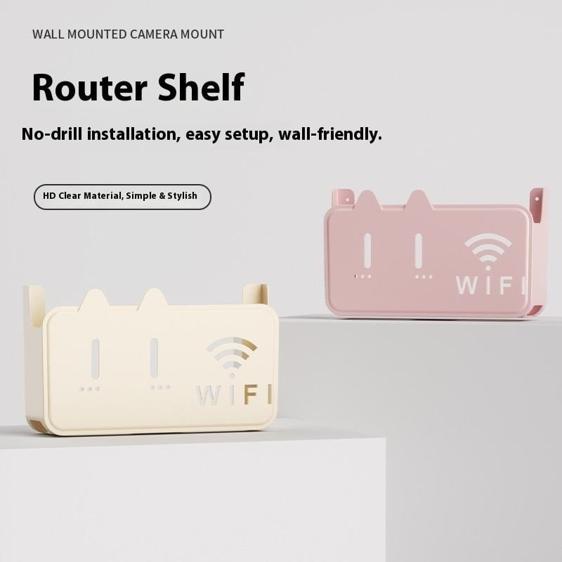 Picture of Wireless Wifi Router Shelf Storage Box Wall Hanging ABS Plastic Organizer Box Cable Power Bracket Organizer Box Home Decor-Multicolor