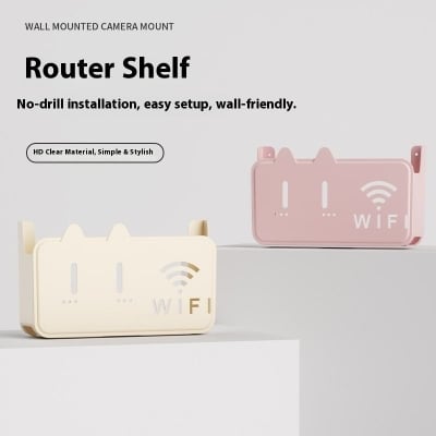 Picture of Wireless Wifi Router Shelf Storage Box Wall Hanging ABS Plastic Organizer Box Cable Power Bracket Organizer Box Home Decor-Multicolor