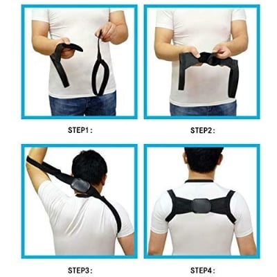 Picture of ComfyBrace Posture Corrector-Back Brace for Men and Women- Fully Adjustable Straightener for Mid, Upper Spine Support- Neck, Shoulder, Clavicle and Back Pain Relief-Breathable-Free Size