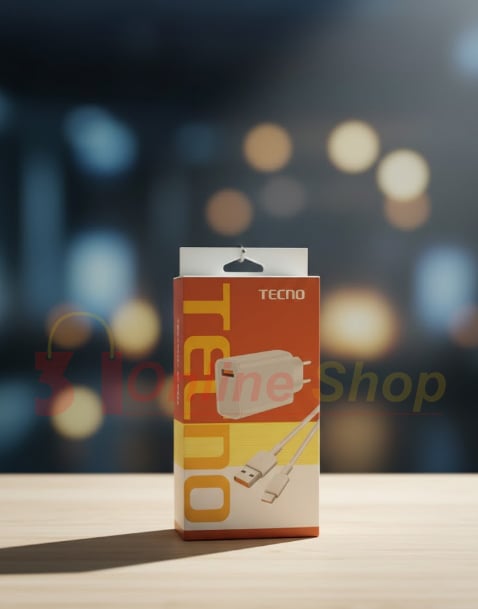 Picture of Tecno 33W Fast Charger Type-C Cable for Quick Charging, Quick Charging Power Adapter with Adaptive Smart Charging for Tecno Camon 20 Pro 5G, Tecno Camon 20 Pro, Tecno Pova 3, and Tecno Spark 30 Pro.-Multicolor