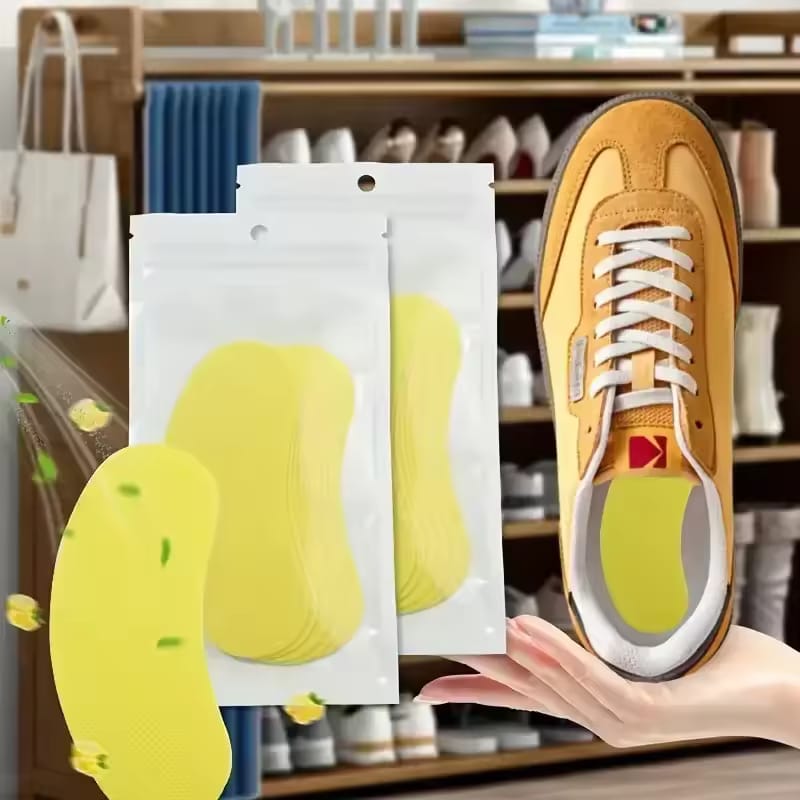 Picture of 10 Pcs Foot Lemon Flavor Removing Smelly Patch Shoe Enhance Fragrance Deodorizing Sticker Reduce Odor Patch Deodorization Pads-Lemongrass