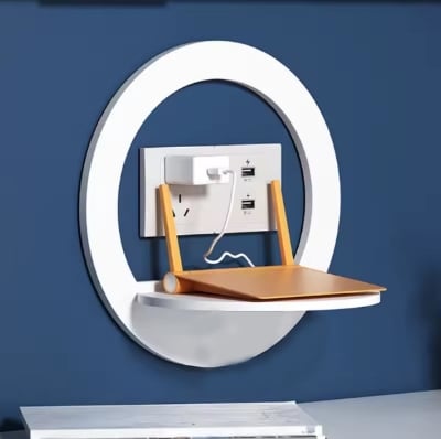 Picture of Router Stand Wall Shelf, No Punching Socket Bracket, Wall-mounted Set-top Box Wifi Stand Wireless Storage Shelf,-Round Wifi Stand