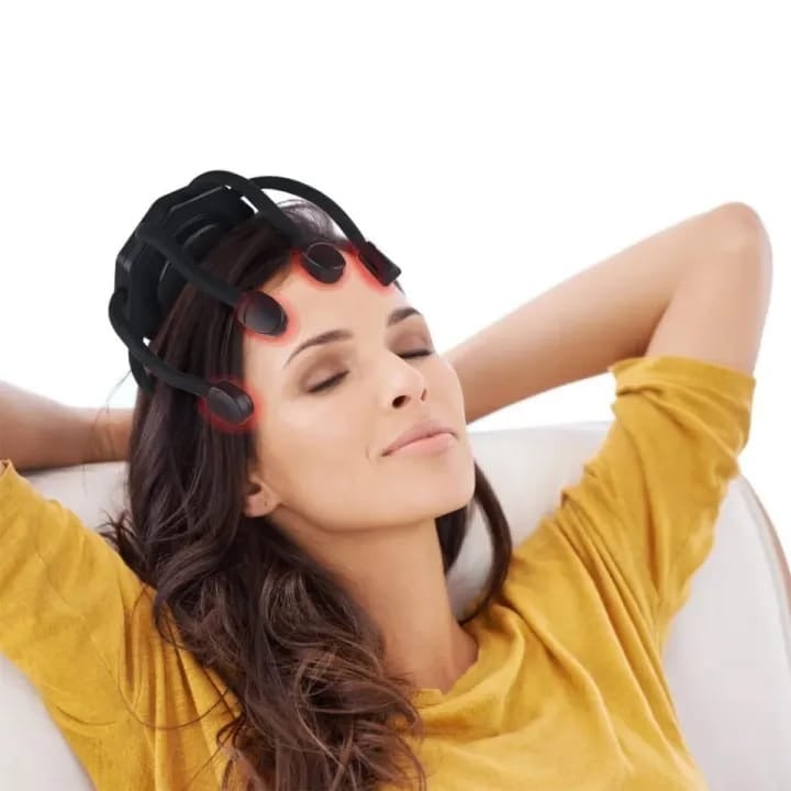 Picture of Electric Head Massager Octopus Scalp Massager Therapy Device Electric Octopus Claw Head Scalp Massager 3 Modes Vibration Massage Therapeutic Head Scratcher Relief Head Fatigue Improve Sleep Octopus Head Vibration Relaxing Massager-Black