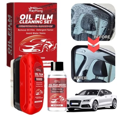 Picture of Oil Film Cleaning Brush for Cars - Windscreen Cleaner, Car Window Oil Film Remover, Glass Cleaner Tool, Car Glass Oil Film Remover, Automotive Cleaning Brush-Multicolor