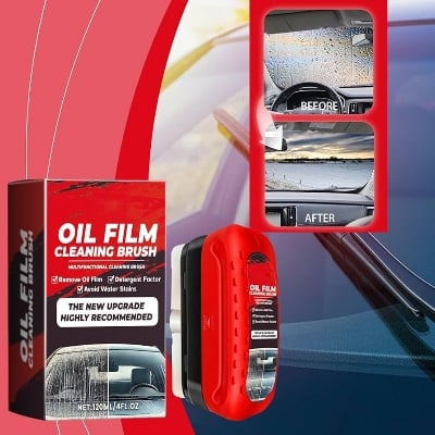 Picture of Oil Film Cleaning Brush for Cars - Windscreen Cleaner, Car Window Oil Film Remover, Glass Cleaner Tool, Car Glass Oil Film Remover, Automotive Cleaning Brush-Multicolor