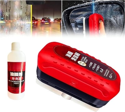 Picture of Oil Film Cleaning Brush for Cars - Windscreen Cleaner, Car Window Oil Film Remover, Glass Cleaner Tool, Car Glass Oil Film Remover, Automotive Cleaning Brush-Multicolor