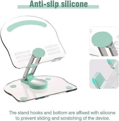 Picture of New 360° Rotation Tablet Desktop Stand Suitable for iPad Pro 9.7 Air 4 5 Mini 6 11 Mi Pad Transparent Acrylic Desktop Phone Stand-Multicolor