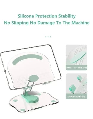 Picture of New 360° Rotation Tablet Desktop Stand Suitable for iPad Pro 9.7 Air 4 5 Mini 6 11 Mi Pad Transparent Acrylic Desktop Phone Stand-Multicolor