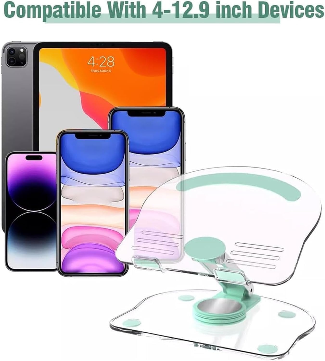 Picture of New 360° Rotation Tablet Desktop Stand Suitable for iPad Pro 9.7 Air 4 5 Mini 6 11 Mi Pad Transparent Acrylic Desktop Phone Stand-Multicolor