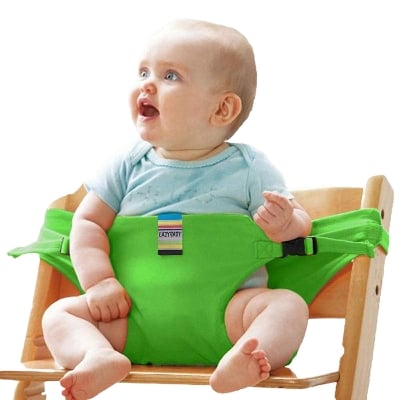 Picture of Foldable Portable High Chair for Babies & Toddlers - Compact Travel Harness Seat with Adjustable Straps, Safety Baby Travel Essential-Multicolor