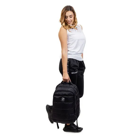Picture of Givova Holland Quilted Padded Backpack Givova Unisex Multipocket Waterproof Black Backpack-Black