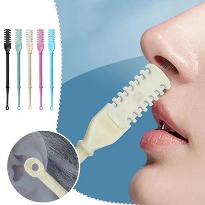 Picture of Manual Nose and Ear Hair Trimmer | Nose Clippers, 360° Rotating Hair Trimmers | Washable Nose Hair Remover-Grey