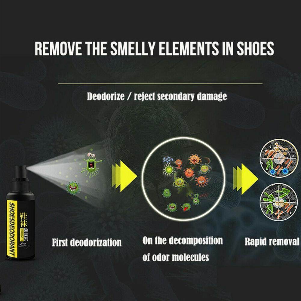 Picture of New Shoe Deodorizer Spray - Proven & Powerful Enzyme Formula Spray for Shoe Odor Elimination in All Footwear Type-(Black)-Fresh